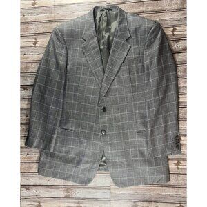 Armani Collezioni wool silk linen blend Blazer jacket sz 48 L color grey